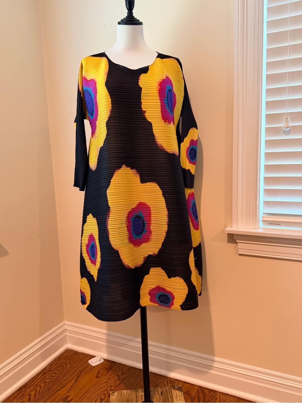 Pleats please Issey Miyake Black Pleated Dress RARE
